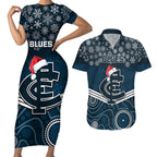 custom-blues-football-christmas-couples-matching-short-sleeve-bodycon-dress-and-hawaiian-shirt-merry-xmas-2023-mix-aboriginal-art
