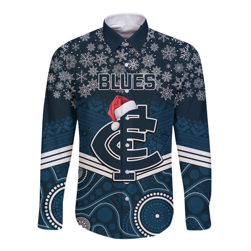 custom-blues-football-christmas-long-sleeve-button-shirt-merry-xmas-2023-mix-aboriginal-art
