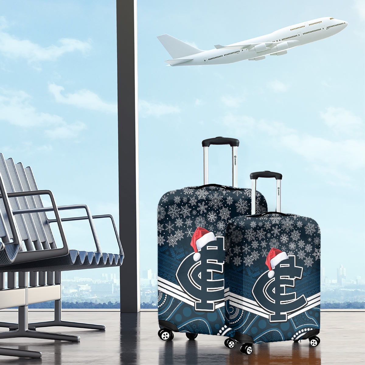 custom-blues-football-christmas-luggage-cover-merry-xmas-2023-mix-aboriginal-art