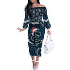custom-blues-football-christmas-off-the-shoulder-long-sleeve-dress-merry-xmas-2023-mix-aboriginal-art