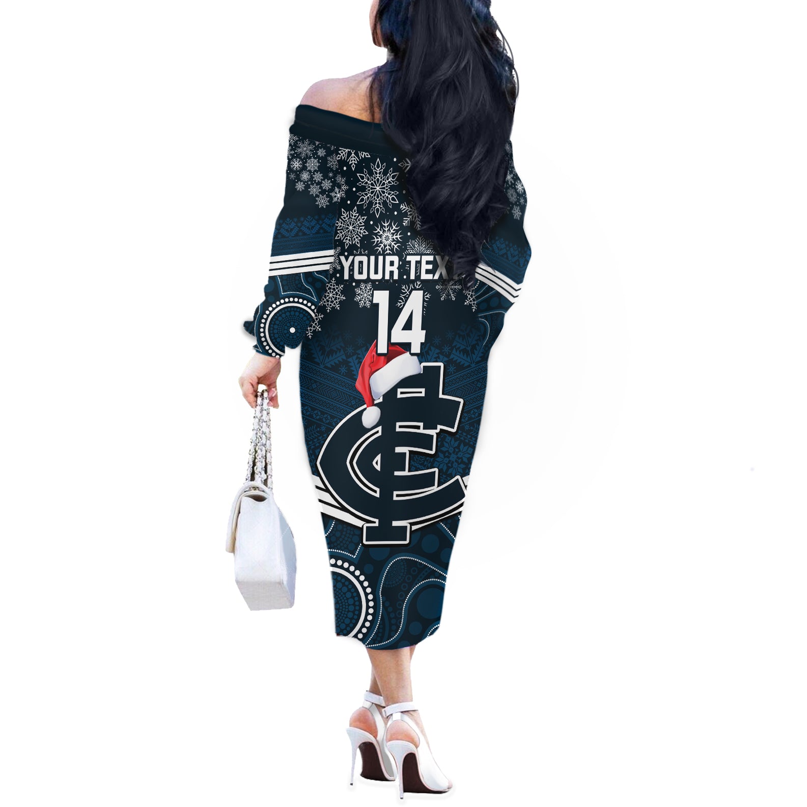 custom-blues-football-christmas-off-the-shoulder-long-sleeve-dress-merry-xmas-2023-mix-aboriginal-art