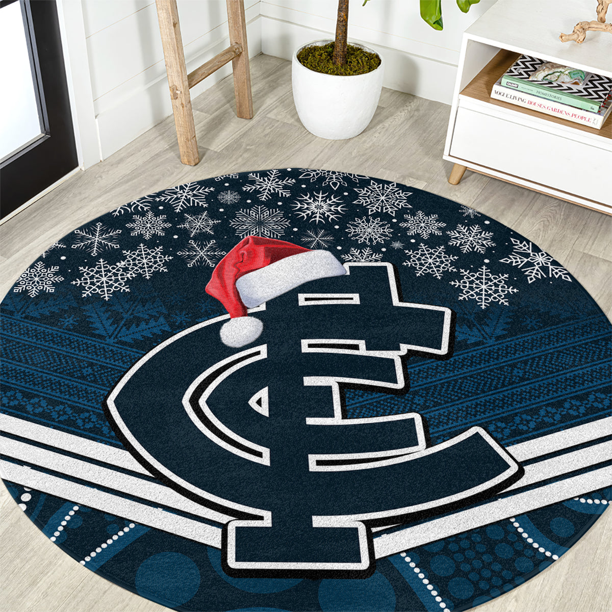 custom-blues-football-christmas-round-carpet-merry-xmas-2023-mix-aboriginal-art