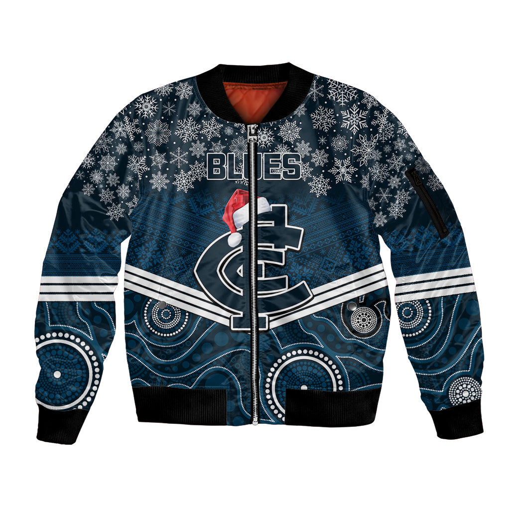 custom-blues-football-christmas-sleeve-zip-bomber-jacket-merry-xmas-2023-mix-aboriginal-art