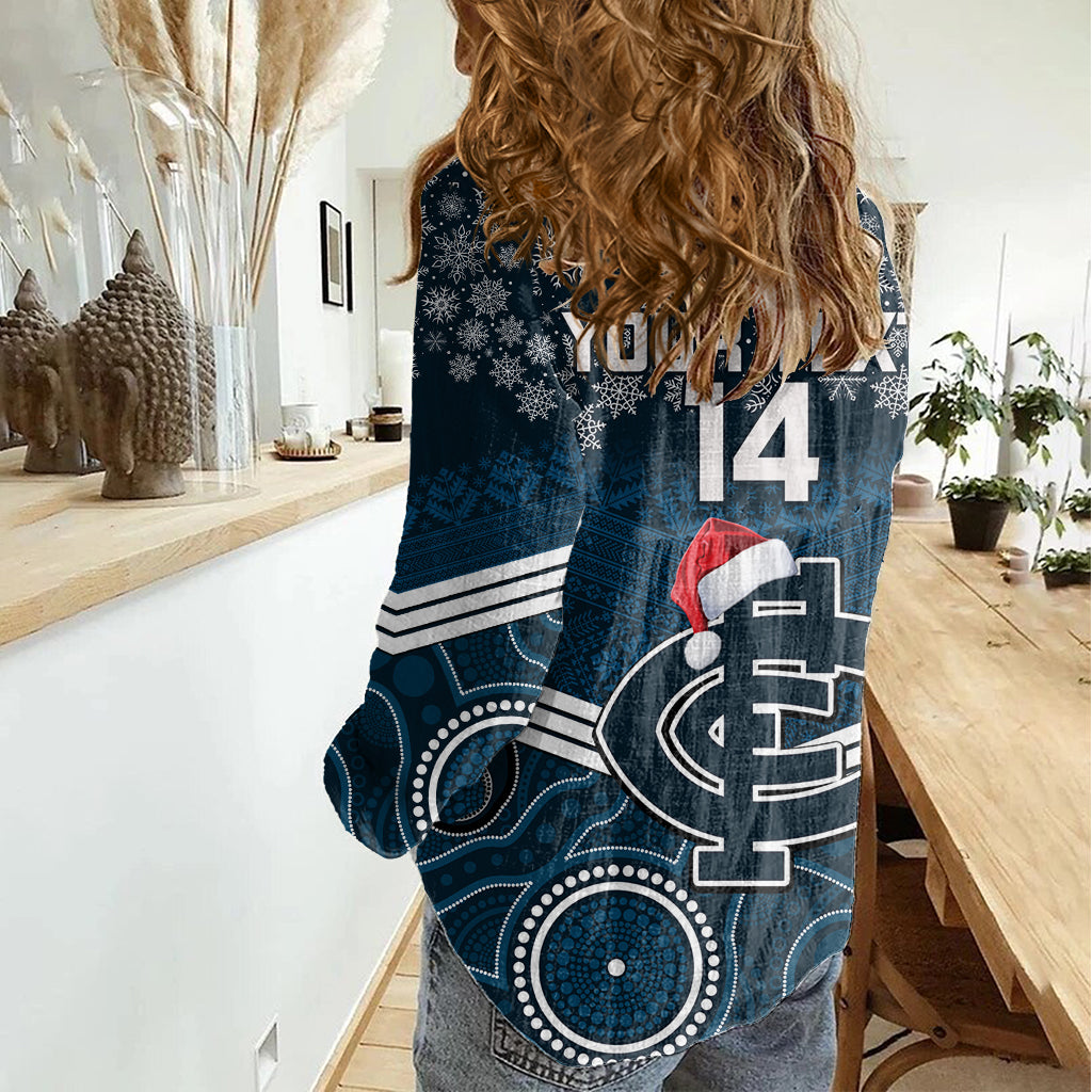 custom-blues-football-christmas-women-casual-shirt-merry-xmas-2023-mix-aboriginal-art