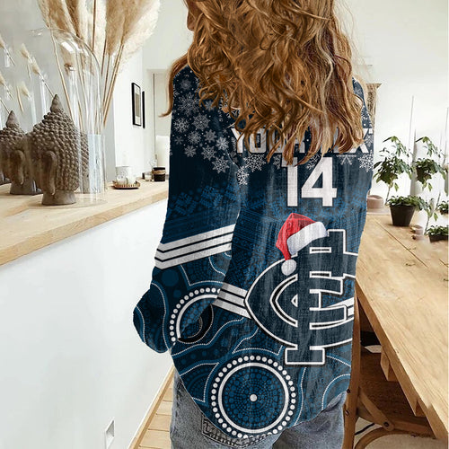 custom-blues-football-christmas-women-casual-shirt-merry-xmas-2023-mix-aboriginal-art