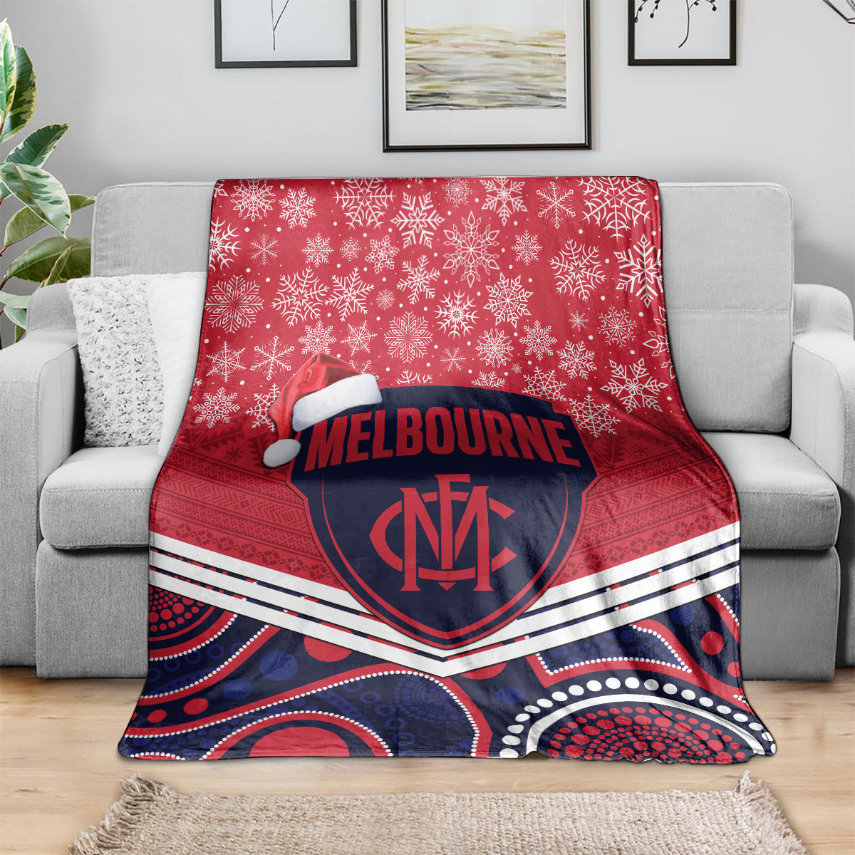 custom-melbourne-football-christmas-blanket-merry-xmas-2023-mix-aboriginal-art