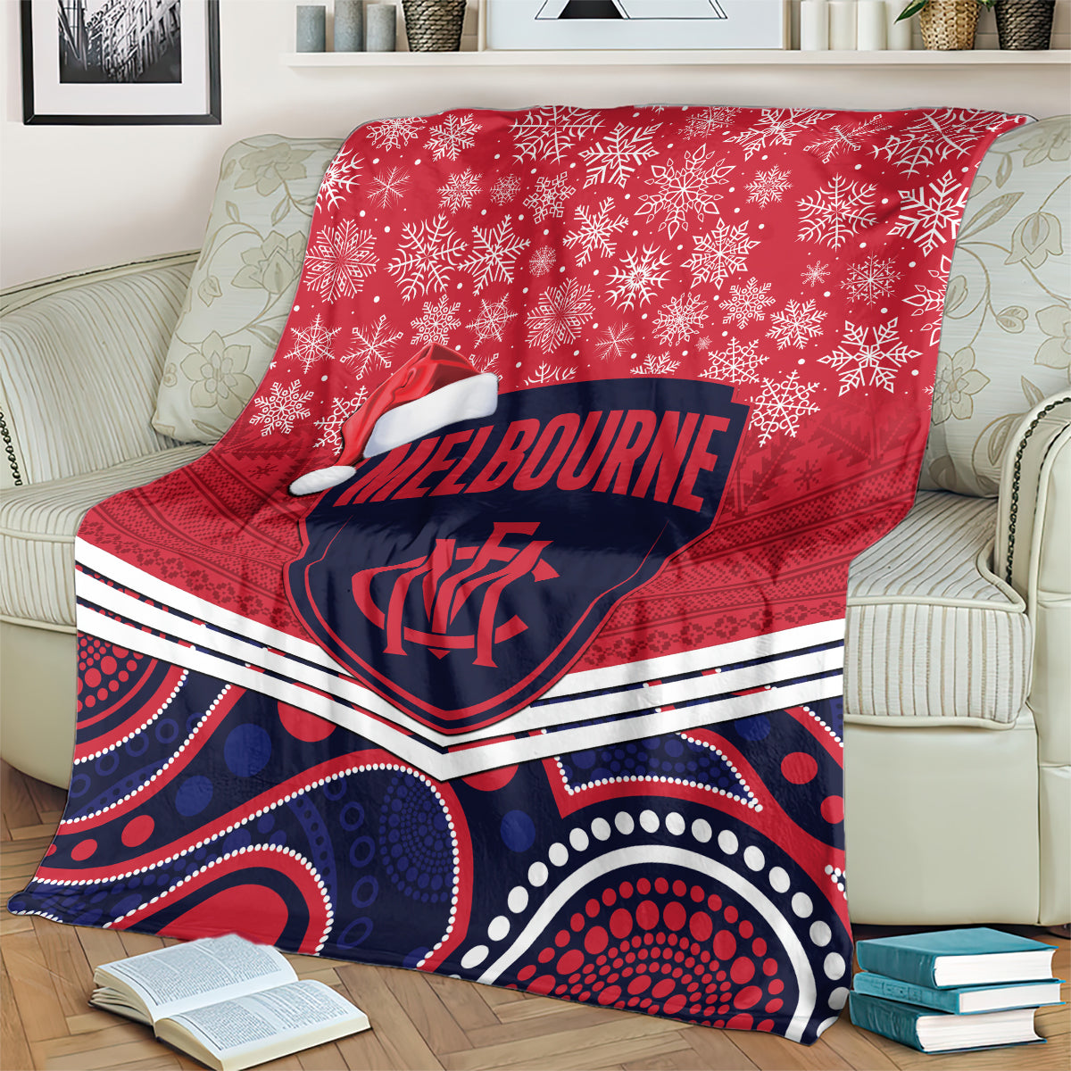 custom-melbourne-football-christmas-blanket-merry-xmas-2023-mix-aboriginal-art