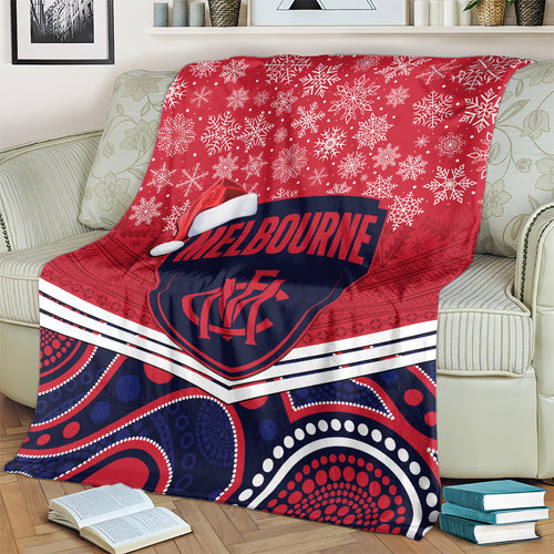 custom-melbourne-football-christmas-blanket-merry-xmas-2023-mix-aboriginal-art