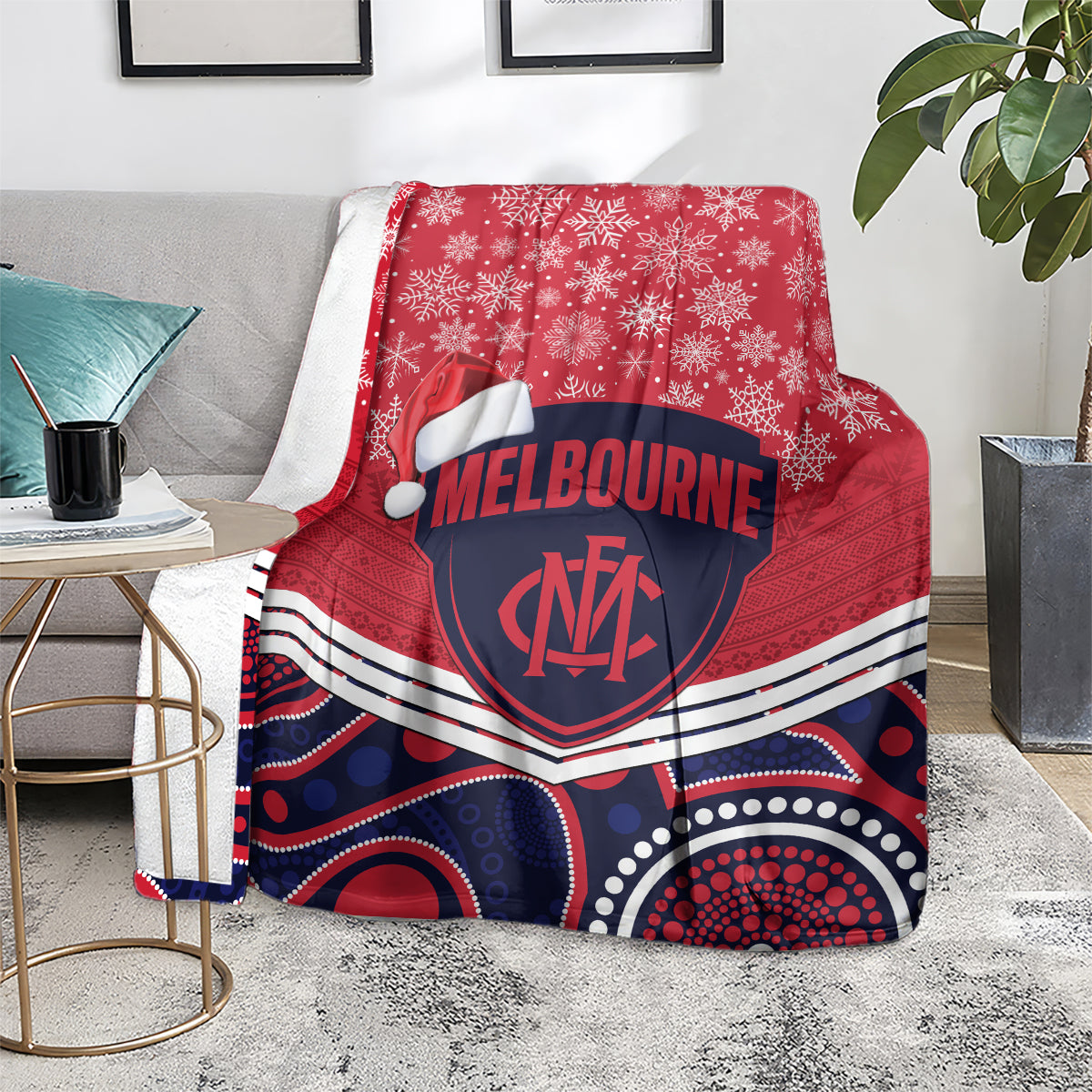 custom-melbourne-football-christmas-blanket-merry-xmas-2023-mix-aboriginal-art