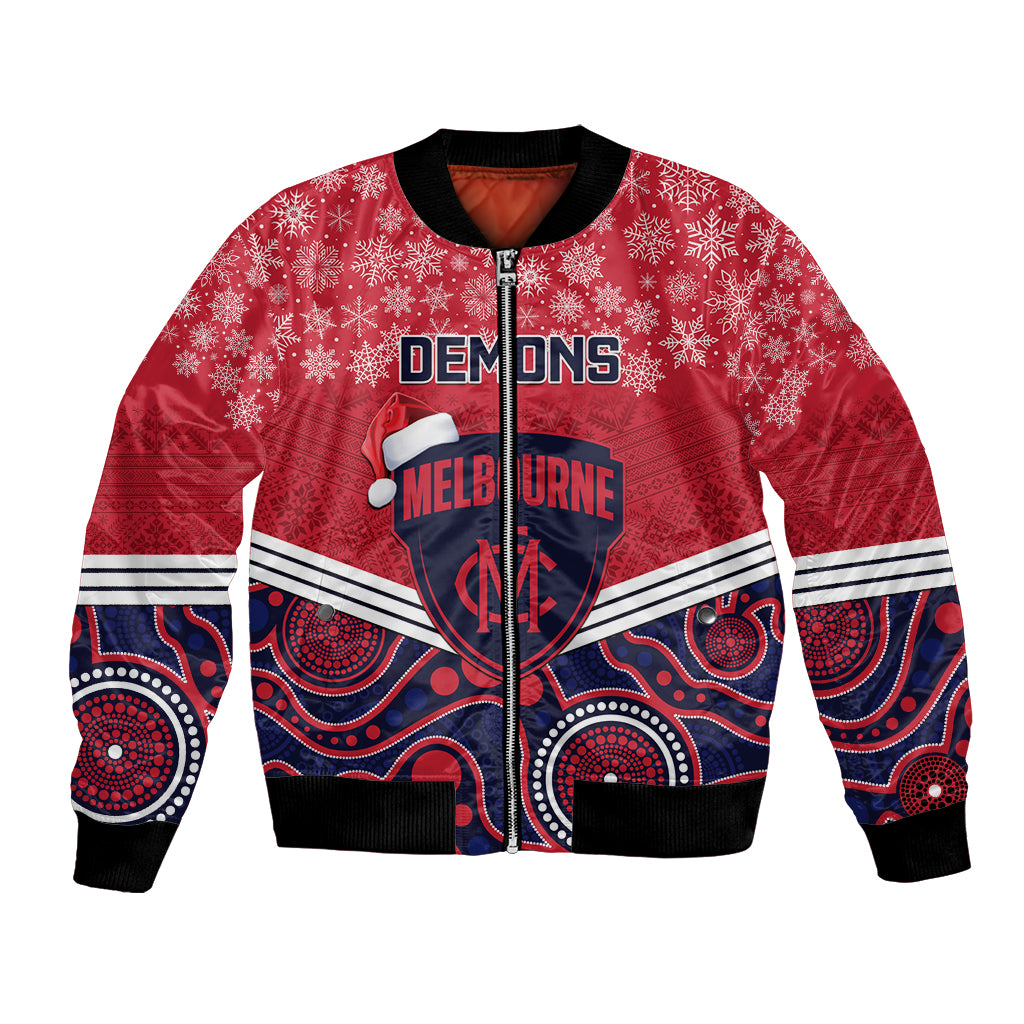custom-melbourne-football-christmas-bomber-jacket-merry-xmas-2023-mix-aboriginal-art