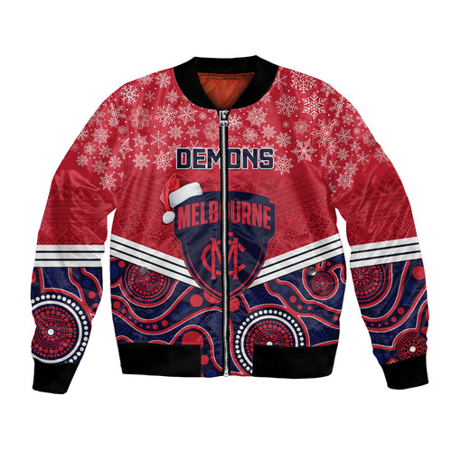 custom-melbourne-football-christmas-bomber-jacket-merry-xmas-2023-mix-aboriginal-art