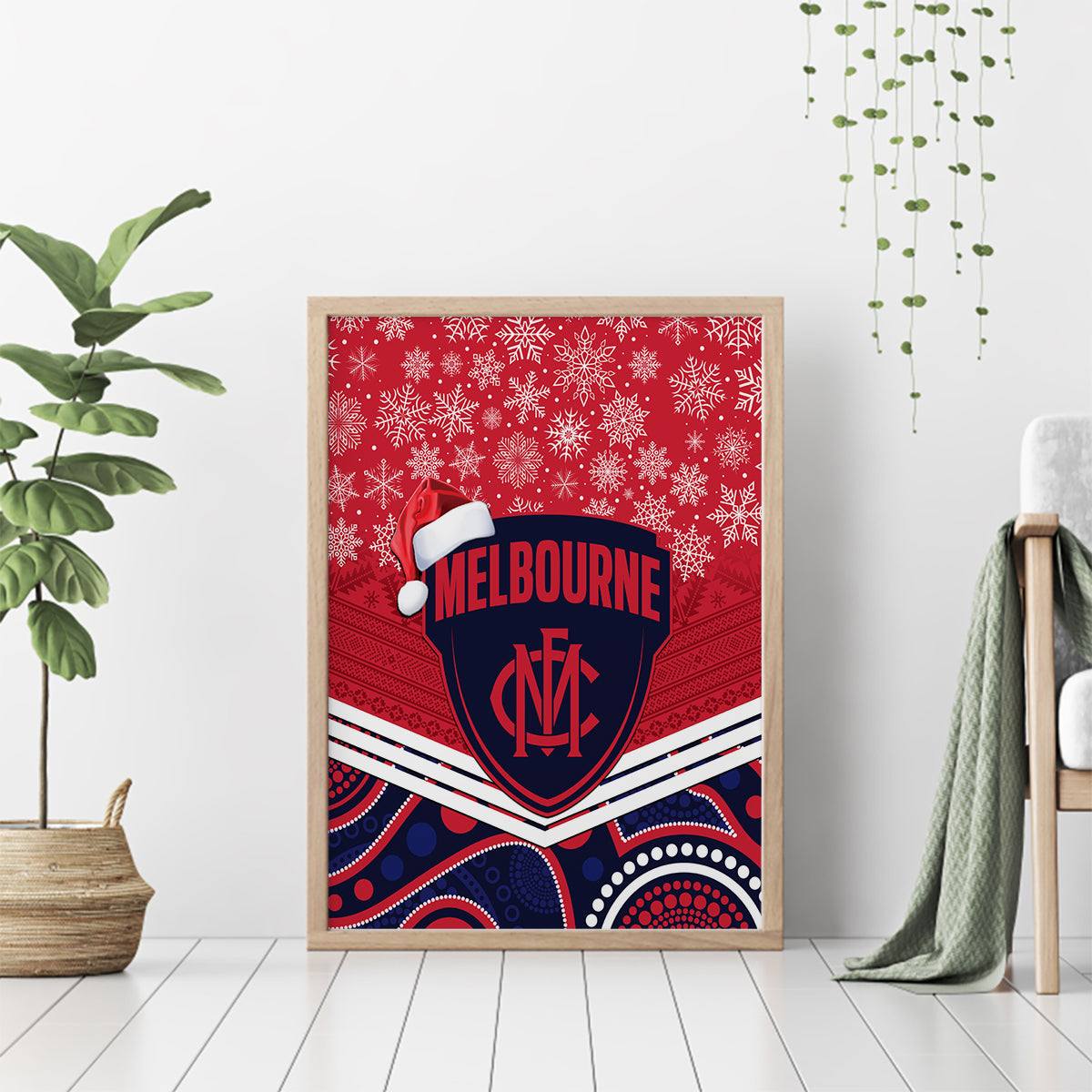 custom-melbourne-football-christmas-canvas-wall-art-merry-xmas-2023-mix-aboriginal-art