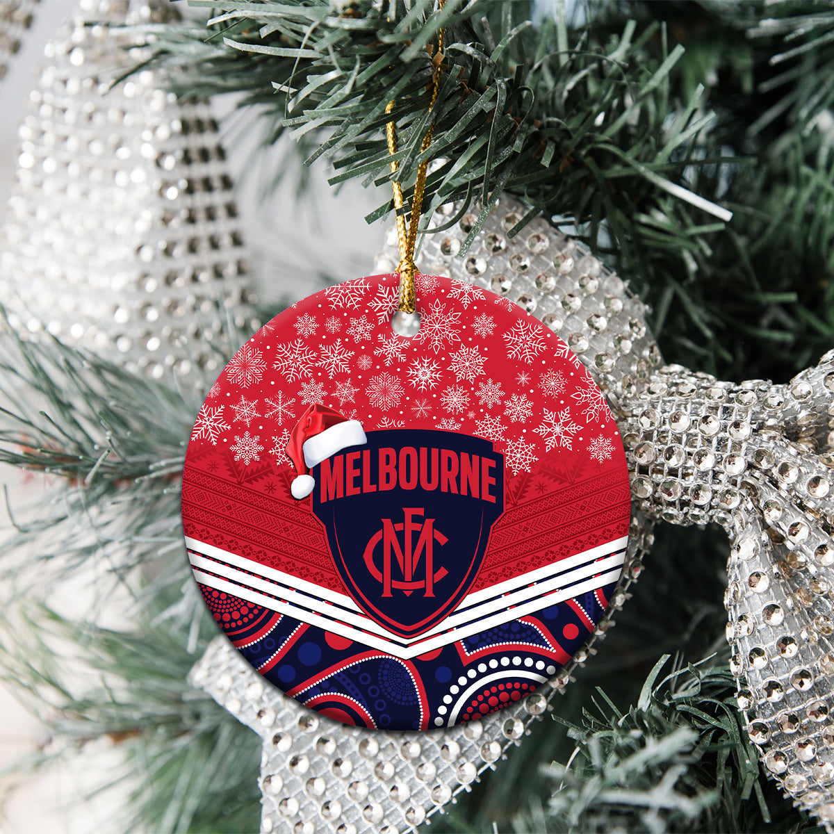 melbourne-football-christmas-ceramic-ornament-merry-xmas-2023-mix-aboriginal-art