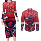 custom-melbourne-football-christmas-couples-matching-long-sleeve-bodycon-dress-and-long-sleeve-button-shirt-merry-xmas-2023-mix-aboriginal-art
