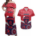 custom-melbourne-football-christmas-couples-matching-off-shoulder-maxi-dress-and-hawaiian-shirt-merry-xmas-2023-mix-aboriginal-art