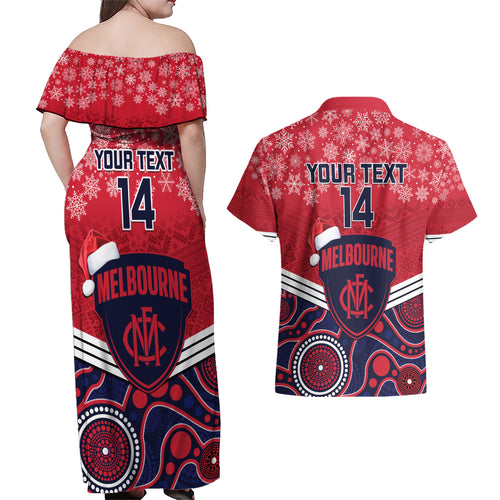 custom-melbourne-football-christmas-couples-matching-off-shoulder-maxi-dress-and-hawaiian-shirt-merry-xmas-2023-mix-aboriginal-art