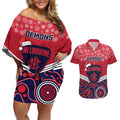 custom-melbourne-football-christmas-couples-matching-off-shoulder-short-dress-and-hawaiian-shirt-merry-xmas-2023-mix-aboriginal-art