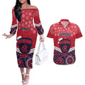 custom-melbourne-football-christmas-couples-matching-off-the-shoulder-long-sleeve-dress-and-hawaiian-shirt-merry-xmas-2023-mix-aboriginal-art