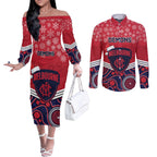 custom-melbourne-football-christmas-couples-matching-off-the-shoulder-long-sleeve-dress-and-long-sleeve-button-shirt-merry-xmas-2023-mix-aboriginal-art