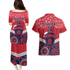 custom-melbourne-football-christmas-couples-matching-puletasi-dress-and-hawaiian-shirt-merry-xmas-2023-mix-aboriginal-art