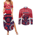 custom-melbourne-football-christmas-couples-matching-summer-maxi-dress-and-long-sleeve-button-shirt-merry-xmas-2023-mix-aboriginal-art