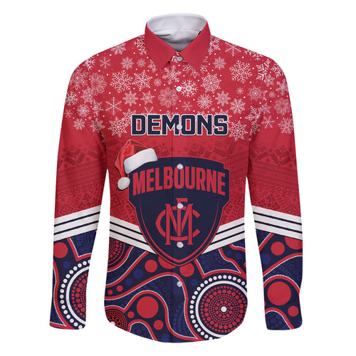 custom-melbourne-football-christmas-family-matching-summer-maxi-dress-and-hawaiian-shirt-merry-xmas-2023-mix-aboriginal-art