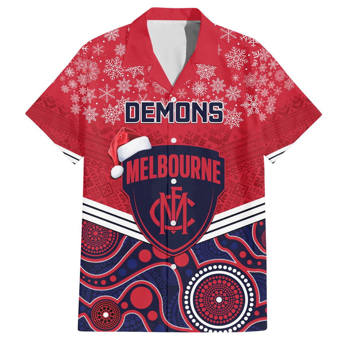 custom-melbourne-football-christmas-hawaiian-shirt-merry-xmas-2023-mix-aboriginal-art