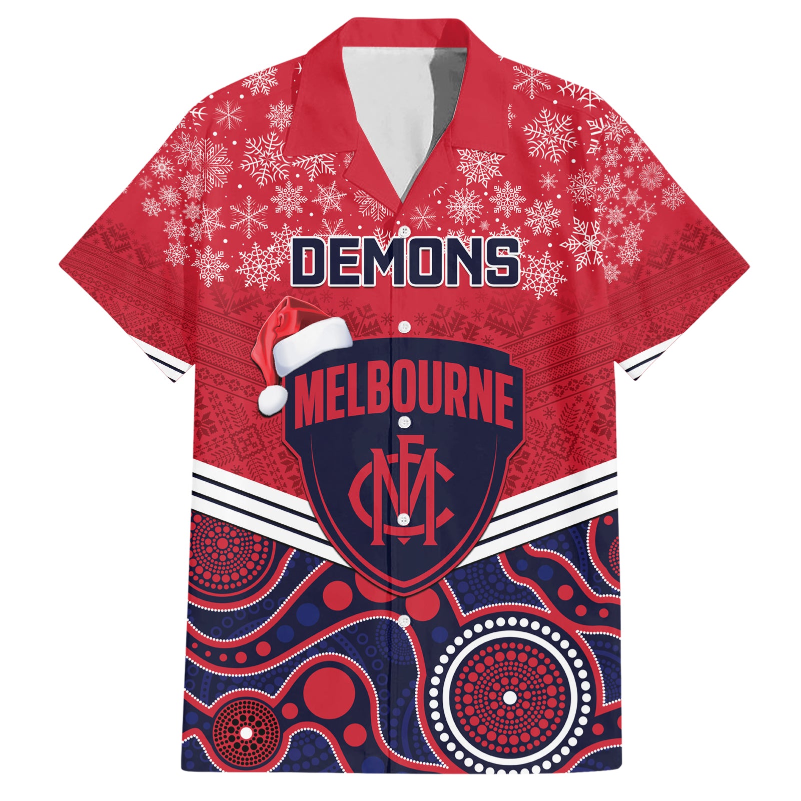 custom-melbourne-football-christmas-hawaiian-shirt-merry-xmas-2023-mix-aboriginal-art