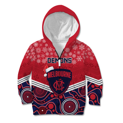 custom-melbourne-football-christmas-kid-hoodie-merry-xmas-2023-mix-aboriginal-art
