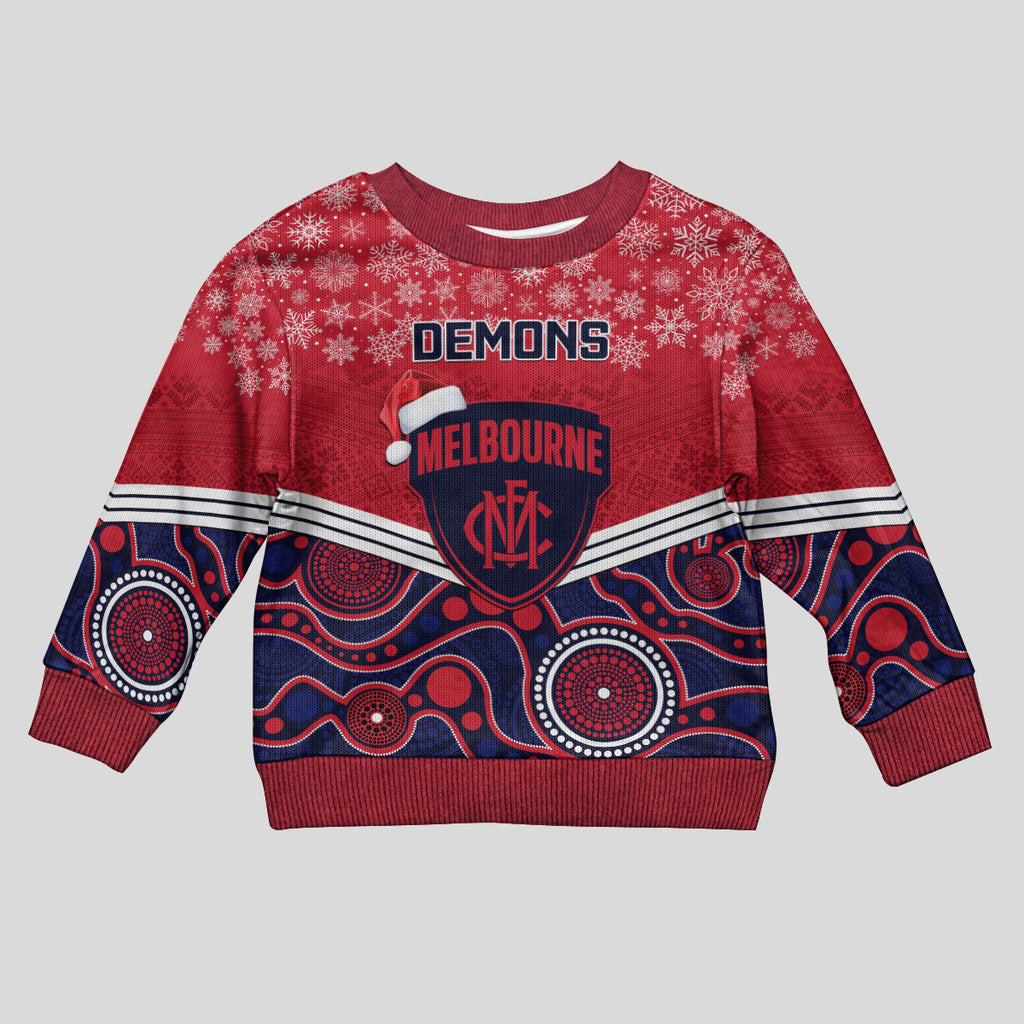 custom-melbourne-football-christmas-kid-ugly-christmas-sweater-merry-xmas-2023-mix-aboriginal-art