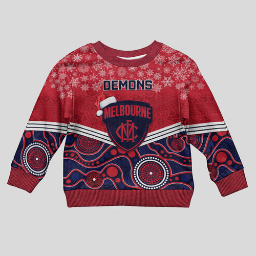 custom-melbourne-football-christmas-kid-ugly-christmas-sweater-merry-xmas-2023-mix-aboriginal-art