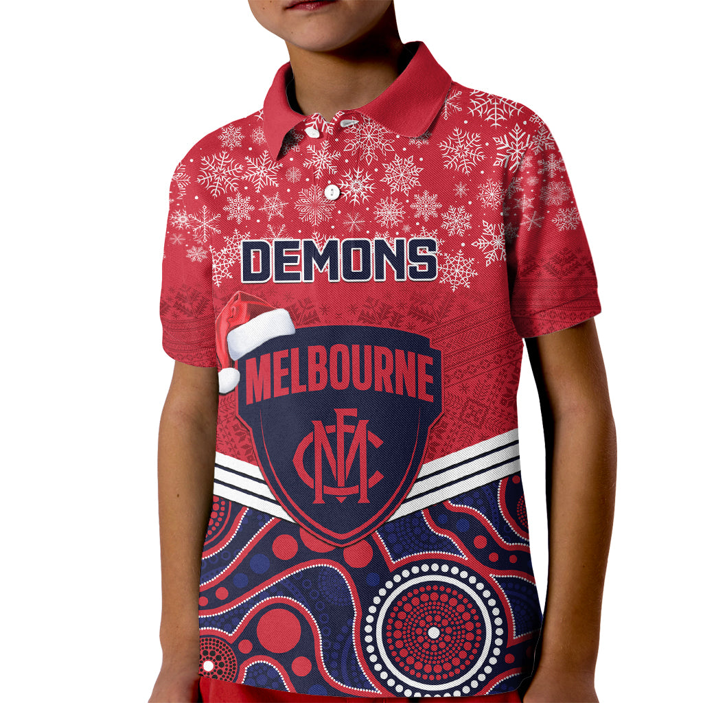 custom-melbourne-football-christmas-kid-polo-shirt-merry-xmas-2023-mix-aboriginal-art