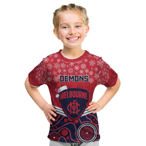 custom-melbourne-football-christmas-kid-t-shirt-merry-xmas-2023-mix-aboriginal-art
