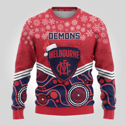 custom-melbourne-football-christmas-ugly-christmas-sweater-merry-xmas-2023-mix-aboriginal-art