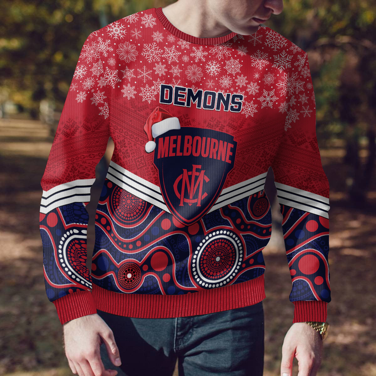 custom-melbourne-football-christmas-ugly-christmas-sweater-merry-xmas-2023-mix-aboriginal-art