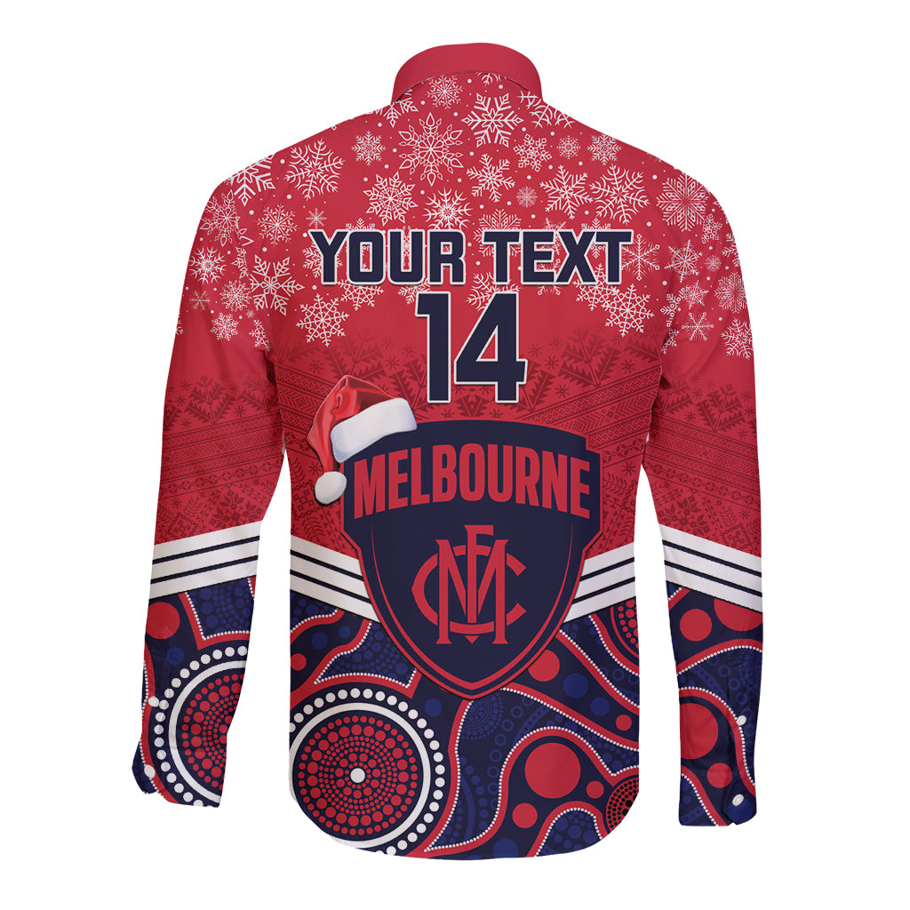 custom-melbourne-football-christmas-long-sleeve-button-shirt-merry-xmas-2023-mix-aboriginal-art