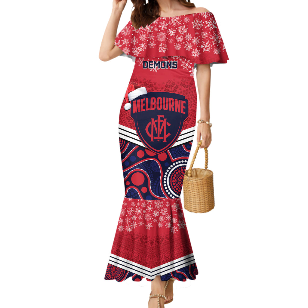 custom-melbourne-football-christmas-mermaid-dress-merry-xmas-2023-mix-aboriginal-art