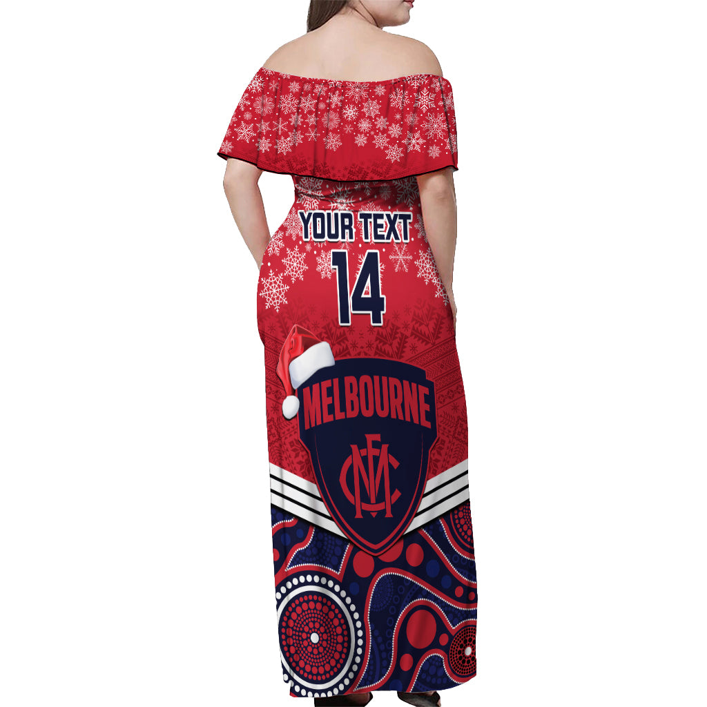 custom-melbourne-football-christmas-off-shoulder-maxi-dress-merry-xmas-2023-mix-aboriginal-art