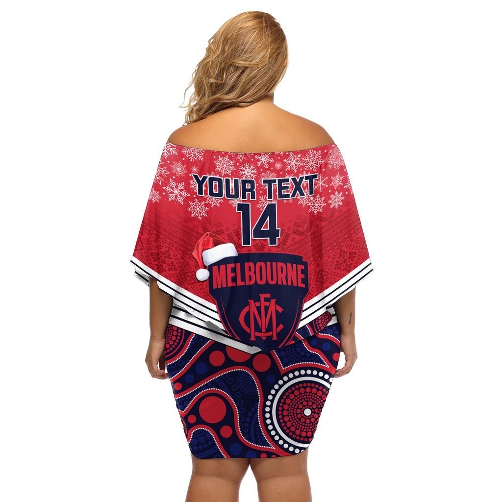 custom-melbourne-football-christmas-off-shoulder-short-dress-merry-xmas-2023-mix-aboriginal-art