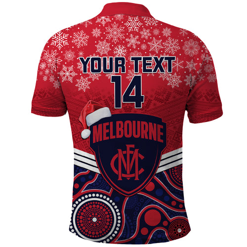 custom-melbourne-football-christmas-polo-shirt-merry-xmas-2023-mix-aboriginal-art