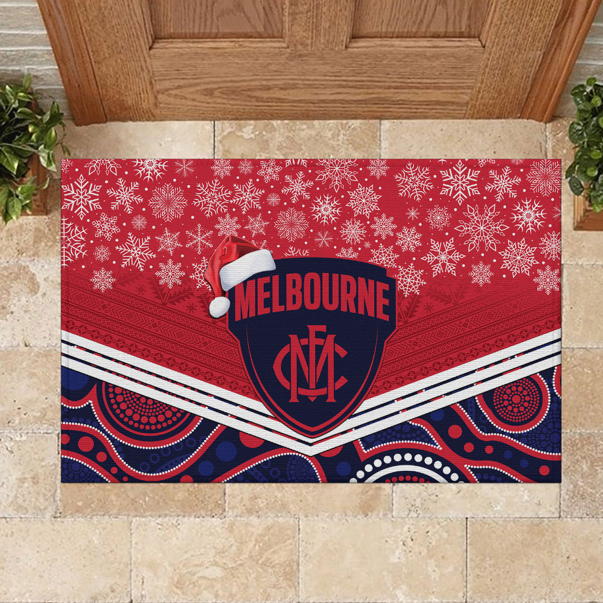 custom-melbourne-football-christmas-rubber-doormat-merry-xmas-2023-mix-aboriginal-art