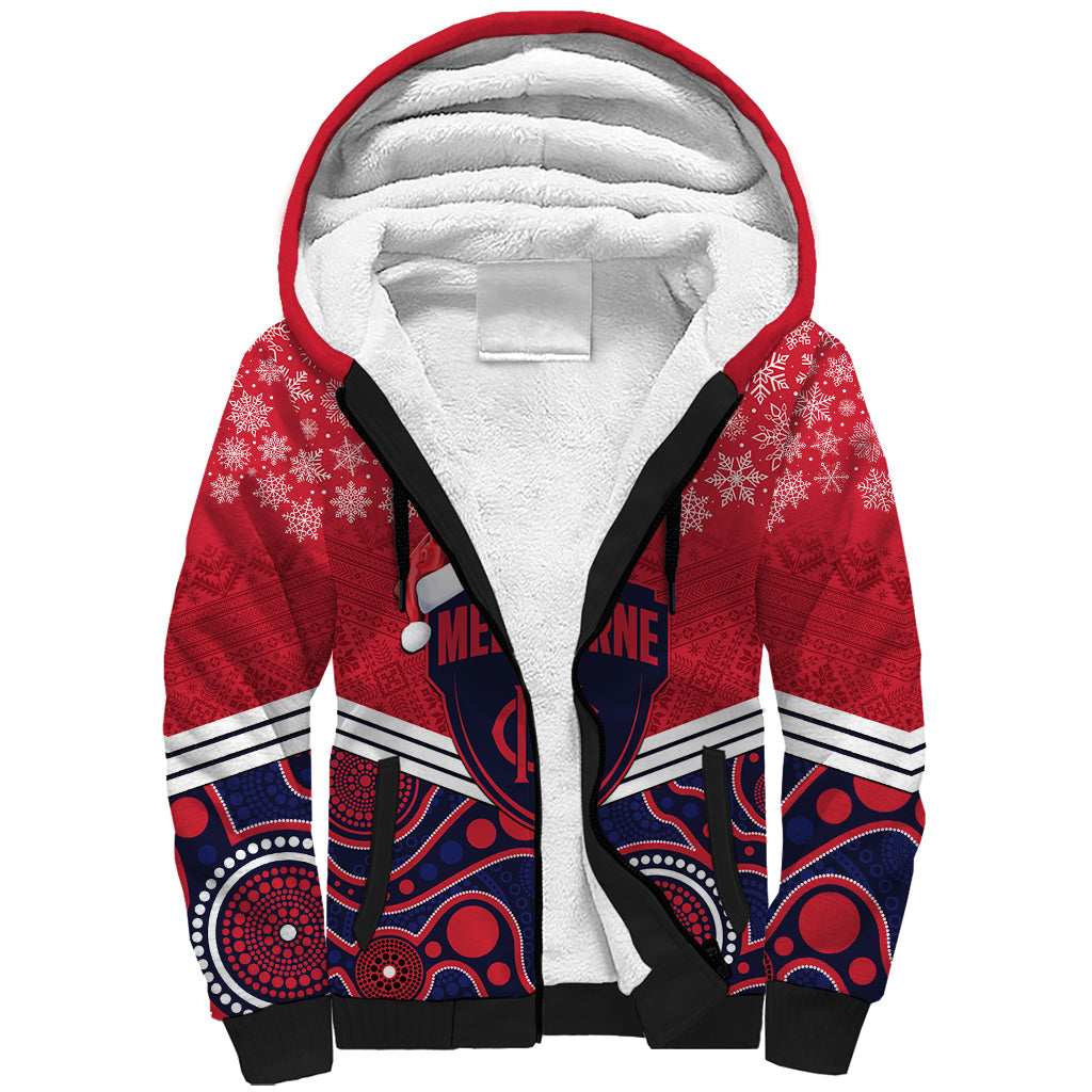 custom-melbourne-football-christmas-sherpa-hoodie-merry-xmas-2023-mix-aboriginal-art