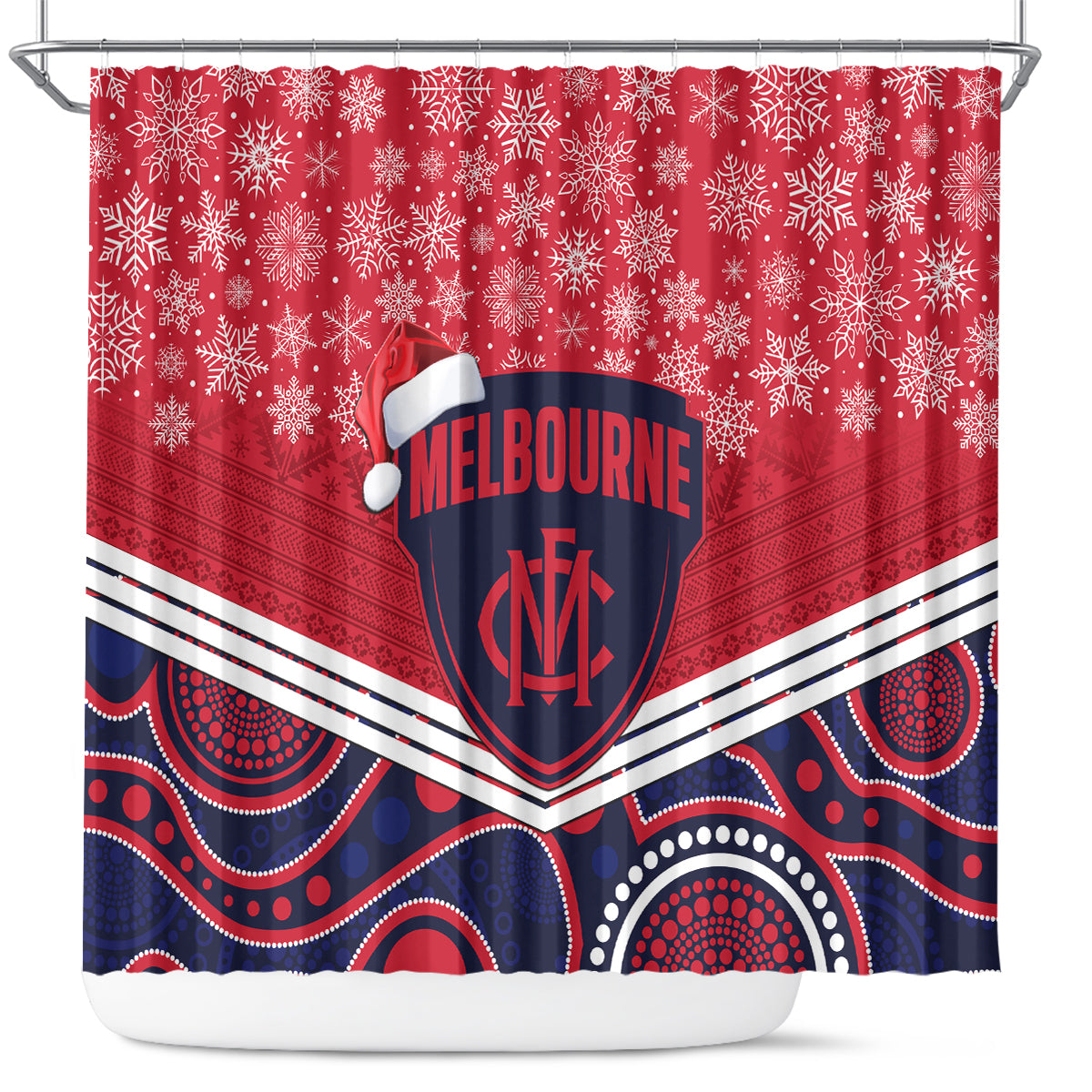 custom-melbourne-football-christmas-shower-curtain-merry-xmas-2023-mix-aboriginal-art