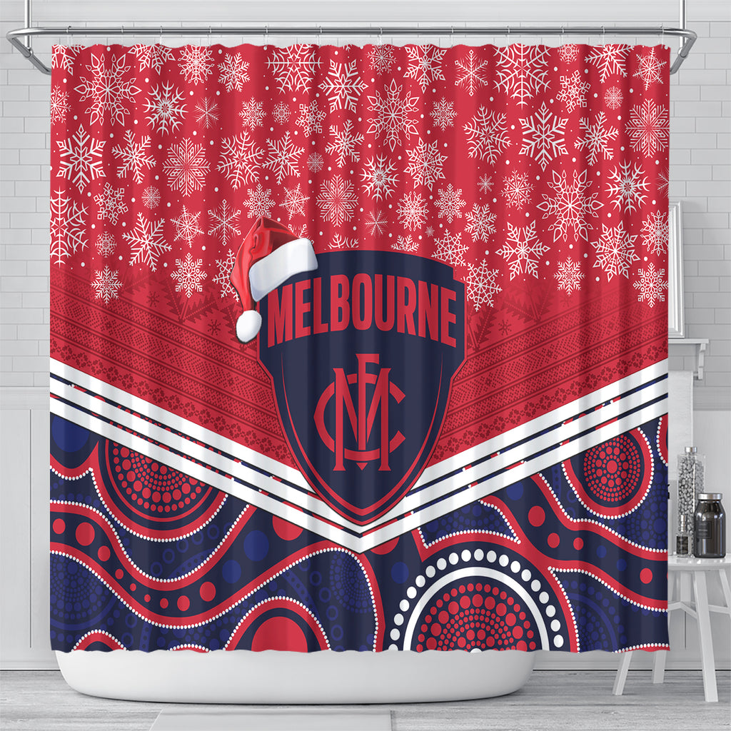 custom-melbourne-football-christmas-shower-curtain-merry-xmas-2023-mix-aboriginal-art