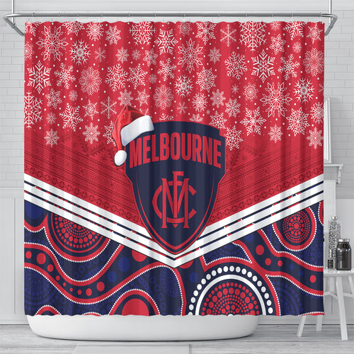 custom-melbourne-football-christmas-shower-curtain-merry-xmas-2023-mix-aboriginal-art