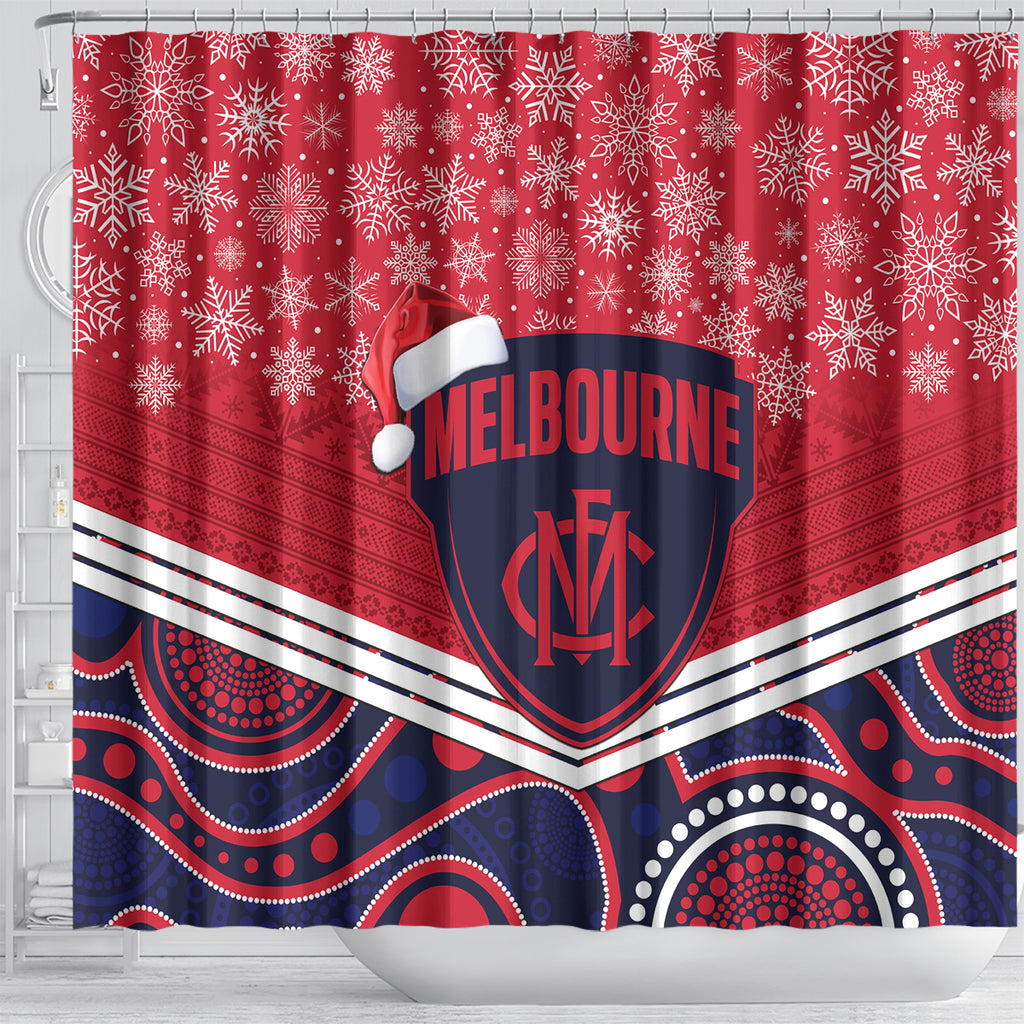 custom-melbourne-football-christmas-shower-curtain-merry-xmas-2023-mix-aboriginal-art