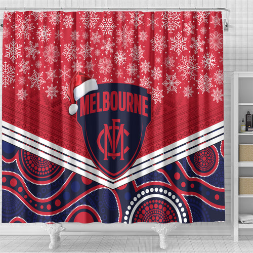 custom-melbourne-football-christmas-shower-curtain-merry-xmas-2023-mix-aboriginal-art