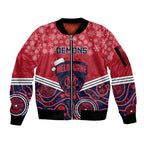 custom-melbourne-football-christmas-sleeve-zip-bomber-jacket-merry-xmas-2023-mix-aboriginal-art
