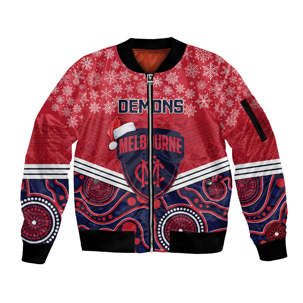 custom-melbourne-football-christmas-sleeve-zip-bomber-jacket-merry-xmas-2023-mix-aboriginal-art