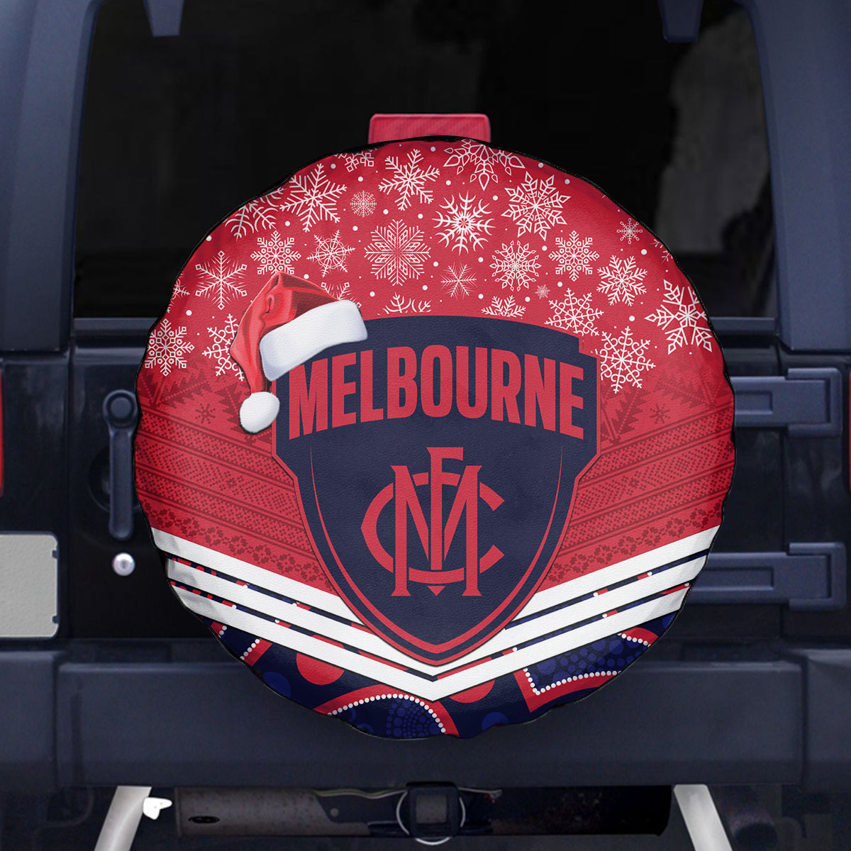 custom-melbourne-football-christmas-spare-tire-cover-merry-xmas-2023-mix-aboriginal-art